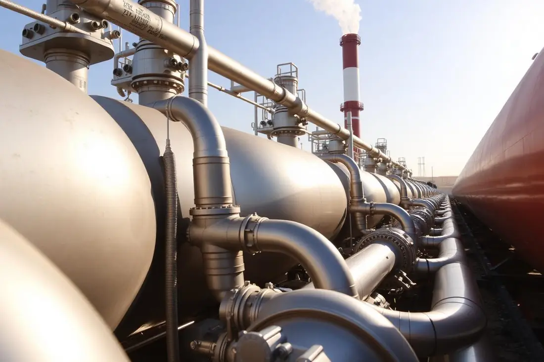 Liquefaction train pipework
