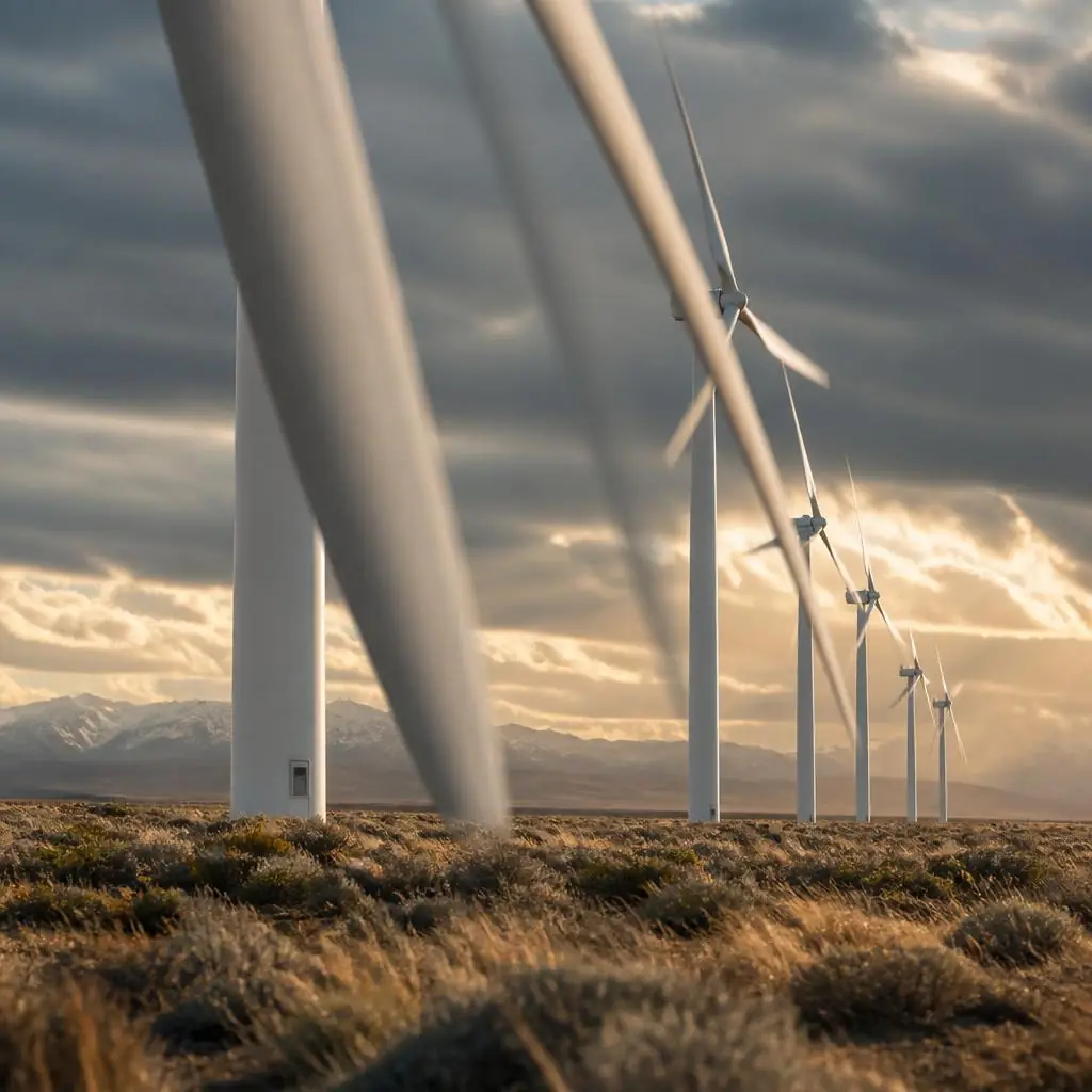 Turbine row against the Andes